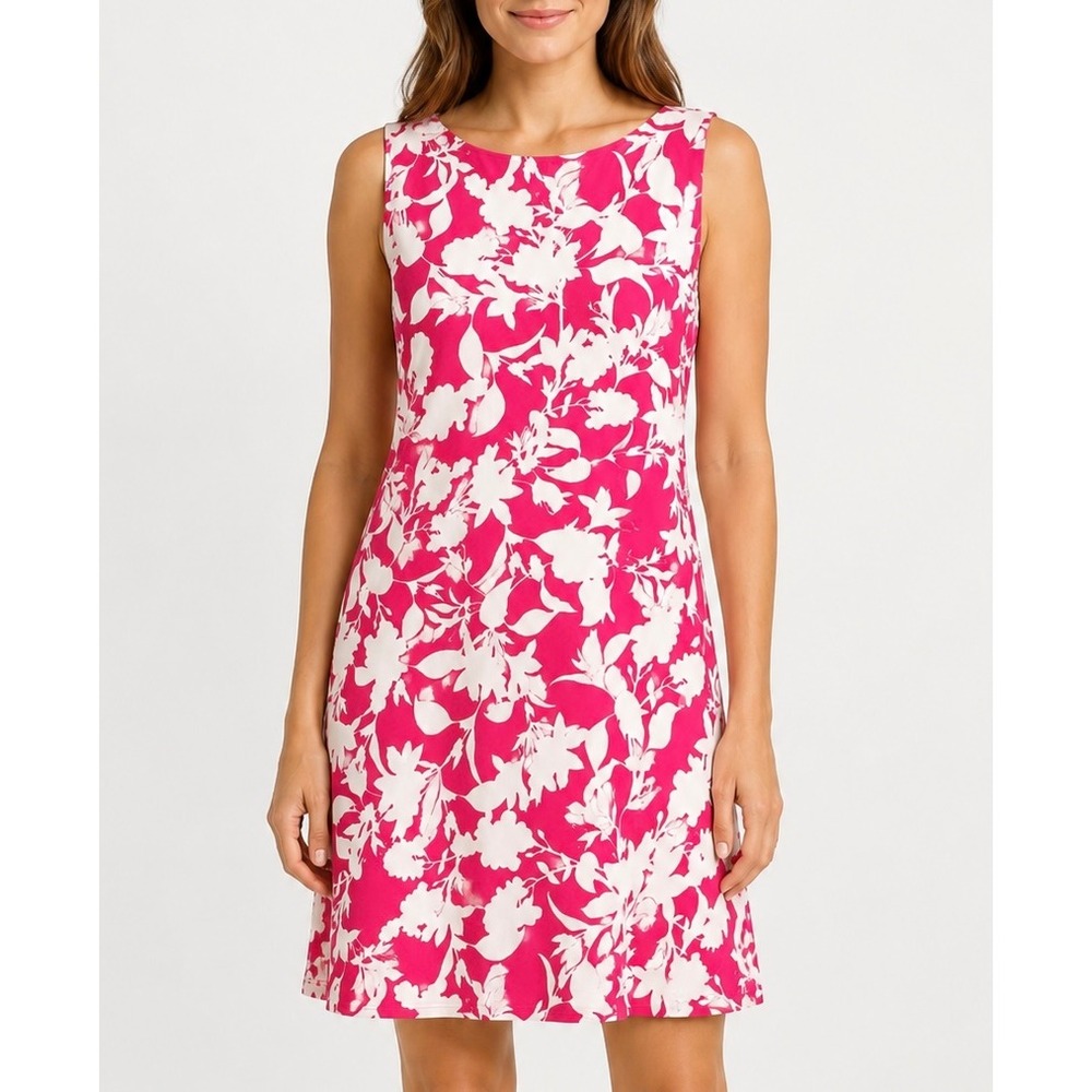 Tommy Bahama Mini Dress Sleeveless Shift‎ Floral Pink White Medium